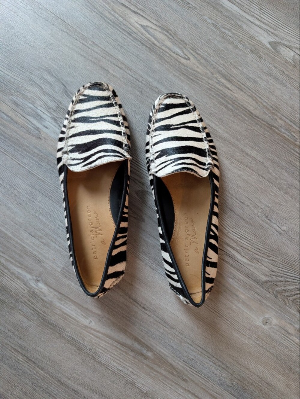 Patricia Green Zebra Print Slip-On Loafers - Black and White